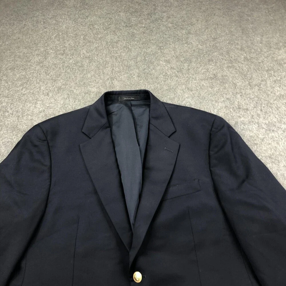 Lauren Ralph Lauren Blazer Mens 40S Navy Blue Wool Gold Button Sport Coat Jacket